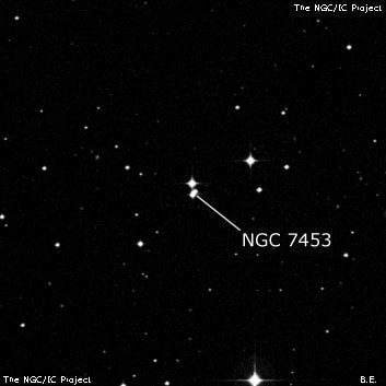 NGC 7453 - три звезды. Описание NGC 7453:, Объект глубокого космоса в созвездии Водолей