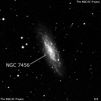 NGC 7456 - спиральная галактика. Описание NGC 7456:, Галактика в созвездии Журавль