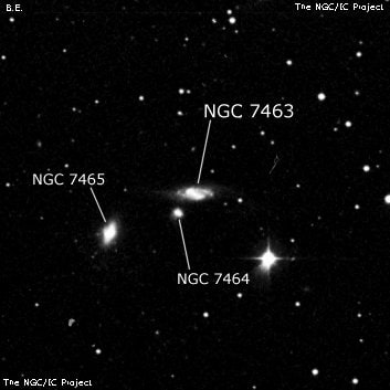 NGC 7463 - спиральная галактика с баром. Описание NGC 7463:, Галактика в созвездии Пегас