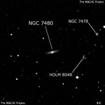 NGC 7480 - линзовидная галактика. Описание NGC 7480:, Галактика в созвездии Рыбы