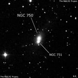 NGC 750 - эллиптическая галактика. Описание NGC 750:, Галактика в созвездии Треугольник