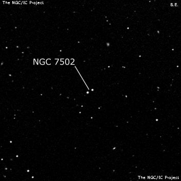 NGC 7502 - две звезды. Описание NGC 7502:, Объект глубокого космоса в созвездии Водолей