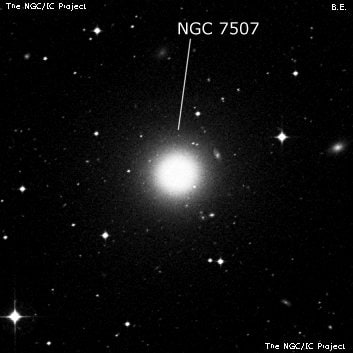 NGC 7507 - эллиптическая галактика. Описание NGC 7507:, Галактика в созвездии Скульптор