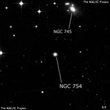 NGC 754 - эллиптическая галактика. Описание NGC 754:, Галактика в созвездии Эридан