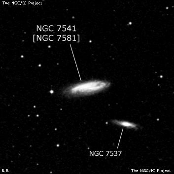 NGC 7541 - спиральная галактика с баром. Описание NGC 7541:, Объект глубокого космоса в созвездии Рыбы