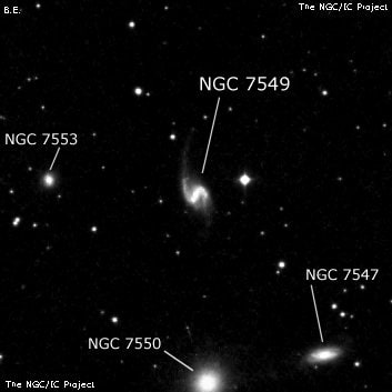 NGC 7549 - спиральная галактика с баром. Описание NGC 7549:, Галактика в созвездии Пегас
