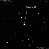NGC 756 - линзовидная галактика. Описание NGC 756:, Галактика в созвездии Кит