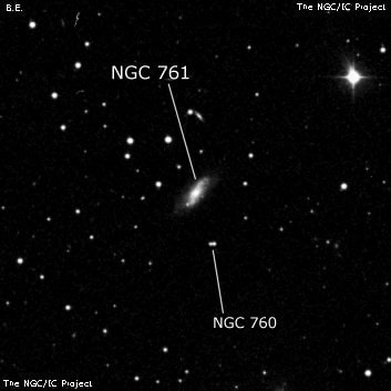 NGC 761 - спиральная галактика с баром. Описание NGC 761:, Галактика в созвездии Треугольник