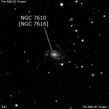 NGC 7610 - спиральная галактика с баром. Описание NGC 7610:, Объект глубокого космоса в созвездии Пегас