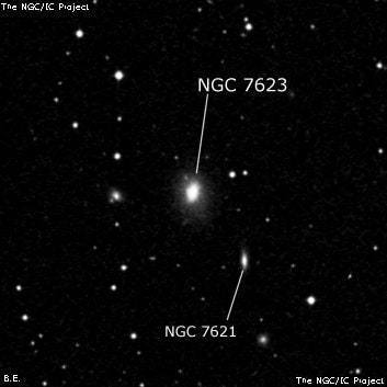 NGC 7623 - линзовидная галактика. Описание NGC 7623:, Галактика в созвездии Пегас