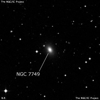 NGC 7749 - линзовидная галактика. Описание NGC 7749:, Галактика в созвездии Скульптор