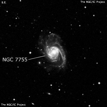 NGC 7755 - спиральная галактика с баром. Описание NGC 7755:, Галактика в созвездии Скульптор