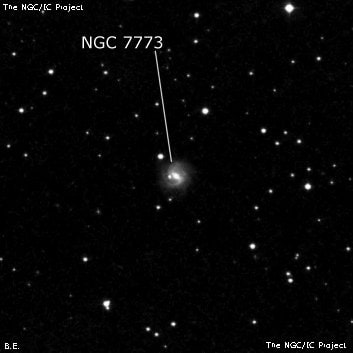 NGC 7773 - спиральная галактика с баром. Описание NGC 7773:, Галактика в созвездии Пегас
