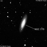 NGC 779 - спиральная галактика с баром. Описание NGC 779:, Галактика в созвездии Кит