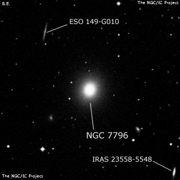 NGC 7796 - эллиптическая галактика. Описание NGC 7796:, Галактика в созвездии Феникс