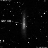NGC 784 - спиральная галактика с баром. Описание NGC 784:, Галактика в созвездии Треугольник