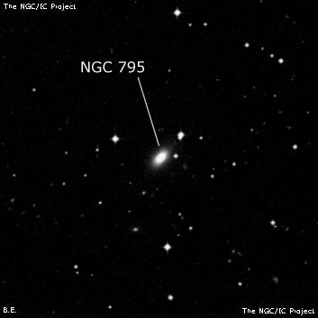 NGC 795 - галактика. Описание NGC 795:, Галактика в созвездии Эридан
