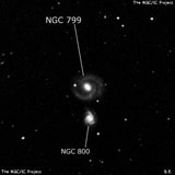 NGC 799 - спиральная галактика с баром. Описание NGC 799:, Галактика в созвездии Кит