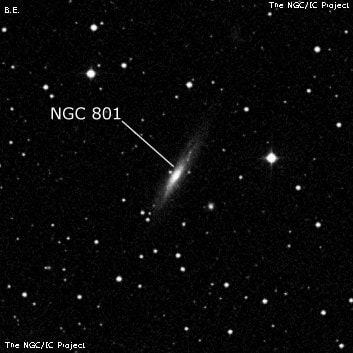 NGC 801 - спиральная галактика. Описание NGC 801:, Галактика в созвездии Андромеда