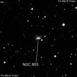 NGC 805 - спиральная галактика с баром. Описание NGC 805:, Галактика в созвездии Треугольник