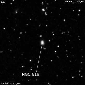 NGC 819 - галактика. Описание NGC 819:, Галактика в созвездии Треугольник