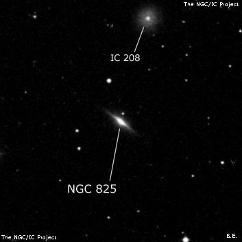 NGC 825 - спиральная галактика. Описание NGC 825:, Галактика в созвездии Кит
