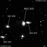 NGC 835 - спиральная галактика с баром. Описание NGC 835:, Галактика в созвездии Кит