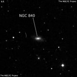 NGC 840 - спиральная галактика с баром. Описание NGC 840:, Галактика в созвездии Кит