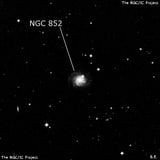 NGC 852 - спиральная галактика с баром. Описание NGC 852:, Галактика в созвездии Эридан
