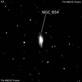 NGC 854 - спиральная галактика с баром. Описание NGC 854:, Галактика в созвездии Печь