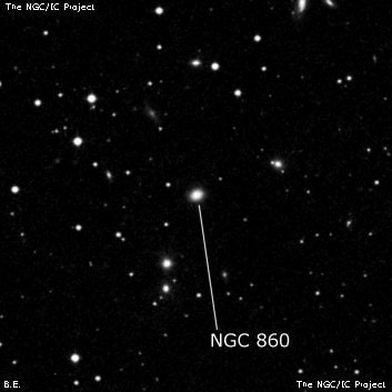 NGC 860 - эллиптическая галактика. Описание NGC 860:, Галактика в созвездии Треугольник