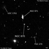 NGC 870 - галактика. Описание NGC 870:, Галактика в созвездии Овен