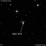 NGC 874 - галактика. Описание NGC 874:, Галактика в созвездии Кит