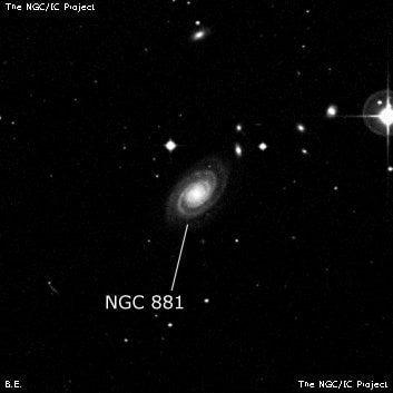 NGC 881 - спиральная галактика. Описание NGC 881:, Галактика в созвездии Кит