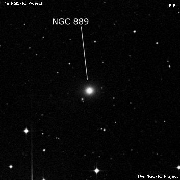 NGC 889 - эллиптическая галактика. Описание NGC 889:, Галактика в созвездии Феникс