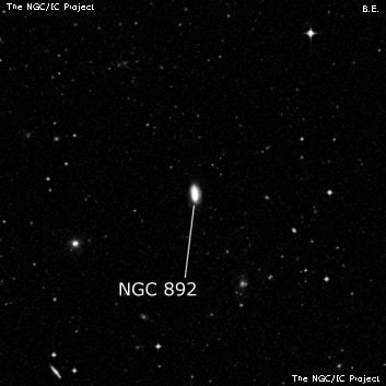NGC 892 - галактика. Описание NGC 892:, Галактика в созвездии Кит