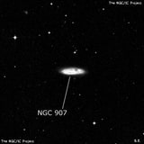 NGC 907 - спиральная галактика с баром. Описание NGC 907:, Галактика в созвездии Кит