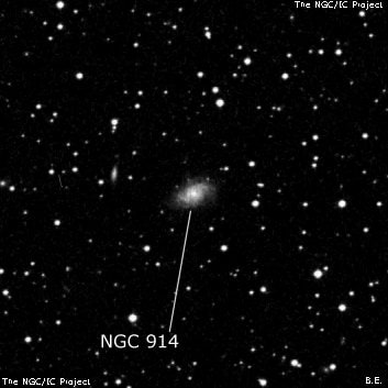 NGC 914 - спиральная галактика. Описание NGC 914:, Галактика в созвездии Андромеда