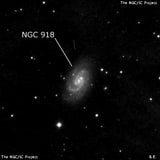 NGC 918 - спиральная галактика с баром. Описание NGC 918:, Галактика в созвездии Овен