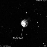 NGC 922 - спиральная галактика с баром. Описание NGC 922:, Галактика в созвездии Печь