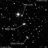 NGC 923 - спиральная галактика. Описание NGC 923:, Галактика в созвездии Андромеда