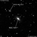 NGC 924 - линзовидная галактика. Описание NGC 924:, Галактика в созвездии Овен