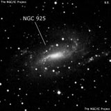 NGC 925 - спиральная галактика с баром. Описание NGC 925:, Галактика в созвездии Треугольник
