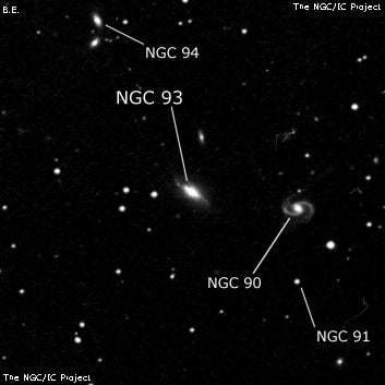 NGC 93 - спиральная галактика. Описание NGC 93:, Галактика в созвездии Андромеда