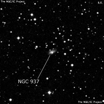 NGC 937 - спиральная галактика с баром. Описание NGC 937:, Галактика в созвездии Андромеда