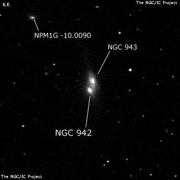 NGC 942 - линзовидная галактика. Описание NGC 942:, Галактика в созвездии Кит