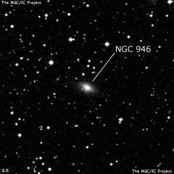 NGC 946 - линзовидная галактика. Описание NGC 946:, Галактика в созвездии Андромеда