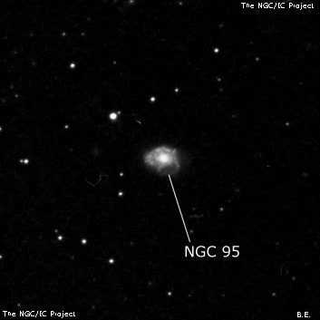 NGC 95 - спиральная галактика с баром. Описание NGC 95:, Галактика в созвездии Рыбы