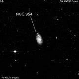 NGC 954 - спиральная галактика с баром. Описание NGC 954:, Галактика в созвездии Эридан