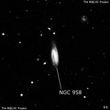 NGC 958 - спиральная галактика с баром. Описание NGC 958:, Галактика в созвездии Кит